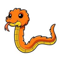 Cute orange spiny bush viper cartoon vector