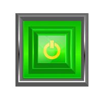 Power on button icon realistic vector