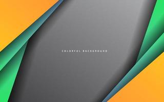 Abstract overlap layer papercut green and orange background vector