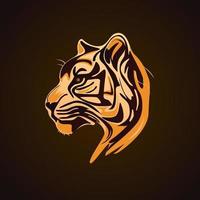 Tigre cabeza logo vector ilustración