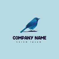 pájaro logo azul color vector