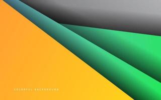 Abstract overlap layer papercut green and orange background vector