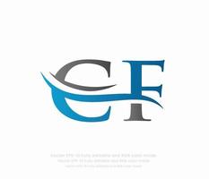 letra C F vinculado logo vector