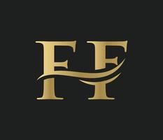 letra F F vinculado logo vector