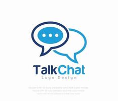 Talk chat logo design with a speech bubble vector