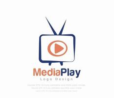 Media play or Tv logo vector