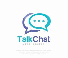 Talk chat logo design with a speech bubble vector