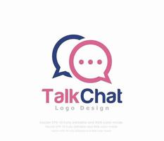 Talk chat logo design with a speech bubble vector