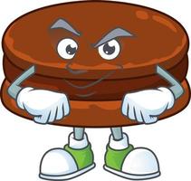 A cartoon character of chocolate alfajor vector