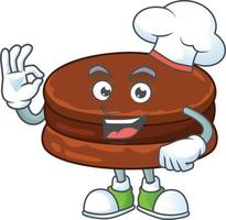 A cartoon character of chocolate alfajor vector