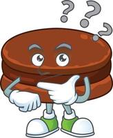 A cartoon character of chocolate alfajor vector