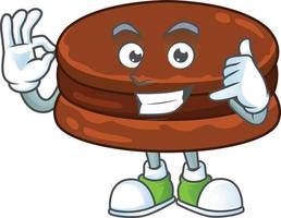 A cartoon character of chocolate alfajor vector