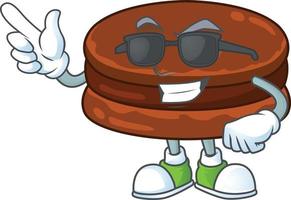 A cartoon character of chocolate alfajor vector