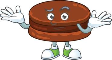 A cartoon character of chocolate alfajor vector