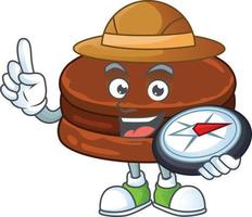 A cartoon character of chocolate alfajor vector