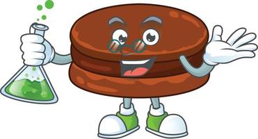 A cartoon character of chocolate alfajor vector