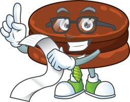 A cartoon character of chocolate alfajor vector