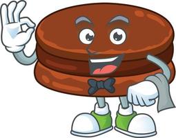 A cartoon character of chocolate alfajor vector