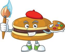 A cartoon character of dorayaki vector