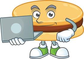 A cartoon character of brown alfajor vector