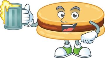 A cartoon character of brown alfajor vector