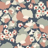 Vector Scandinavian design flower illustration seamless repeat pattern