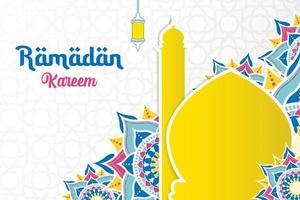 antecedentes Ramadán kareem ilustración en papel estilo vector