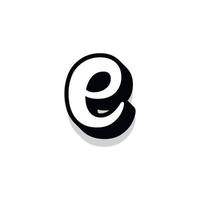 3d illustration of small letter e vector