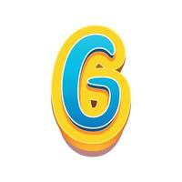 3d illustration of letter g vector