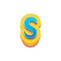 3d illustration of small letter s vector
