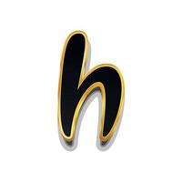 3d illustration of small letter h vector