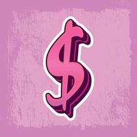 3d illustration of dollar sign vector