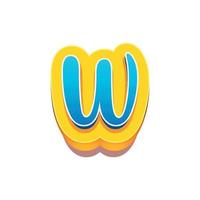 3d illustration of small letter w vector