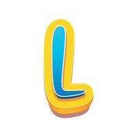 3d illustration of letter l vector