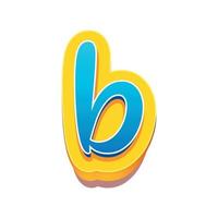 3d illustration of small letter b vector