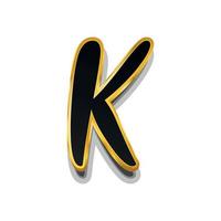 3d illustration of letter k vector