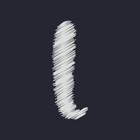 3d illustration of small letter l vector