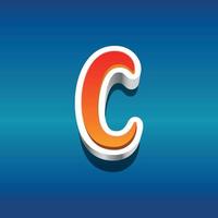 3d illustration of letter c vector