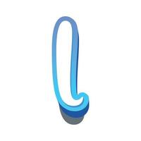 3d illustration of small letter l vector