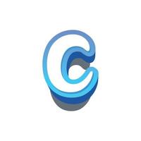 3d illustration of small letter c vector