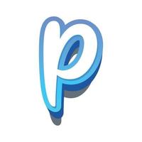 3d illustration of small letter p vector