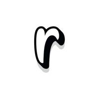 3d illustration of small letter r vector