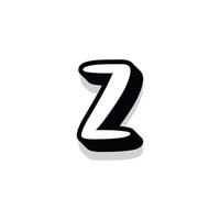 3d illustration of small letter z vector