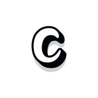 3d illustration of small letter c vector