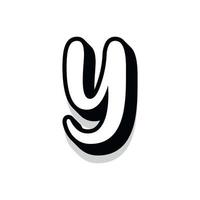 3d illustration of small letter y vector