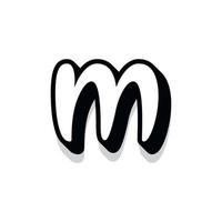 3d illustration of small letter m vector