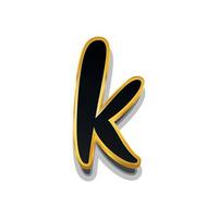 3d illustration of small letter k vector