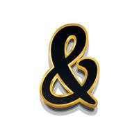 Ilustración 3d de signo ampersand vector