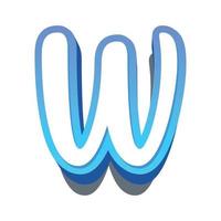 3d illustration of letter w vector