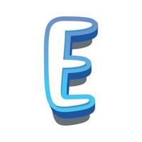 3d illustration of letter e vector